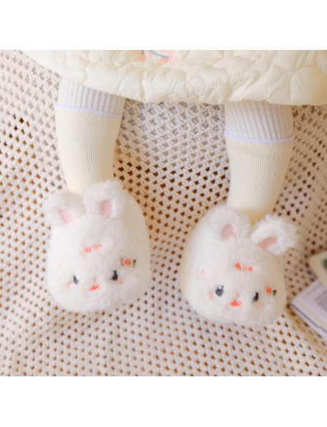 Autumn And Winter New Baby Shoes And Socks Thickened And Velvet Baby Walking Shoes Cute Cartoon Plush Warm Baby Shoe Cover