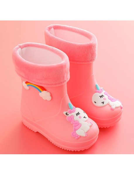 Children's Rain Shoes, Men's And Women's Water Shoes, Plush And Cotton Insulation Cartoon Rubber Boots, Water Boots, Rain Boots, Anti Slip Rubber Shoes, Snow Boots